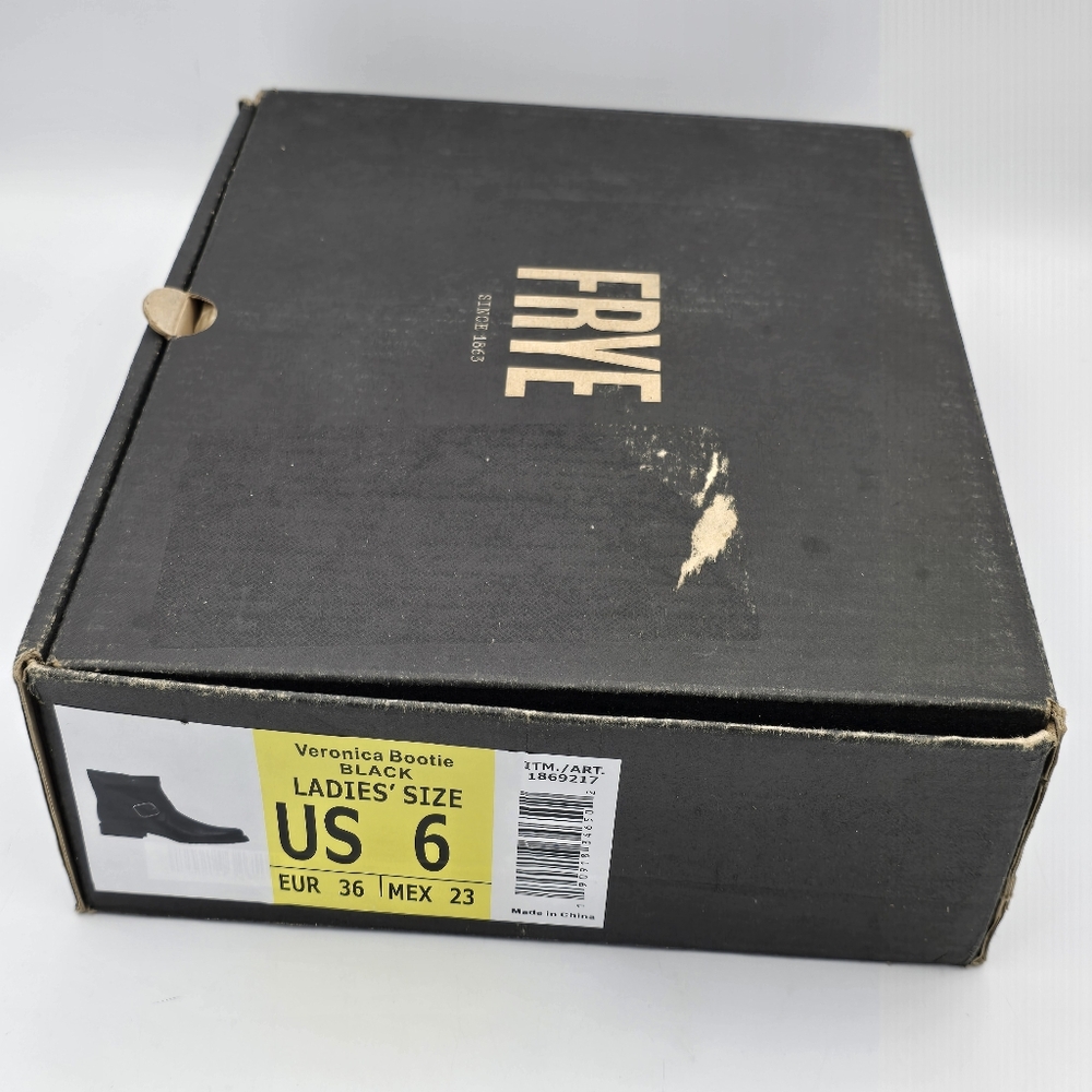 NIB Frye Veronica Flex Botties, Leather Moto Anlke Boots, Black, Women's 6 - Picture 15 of 16